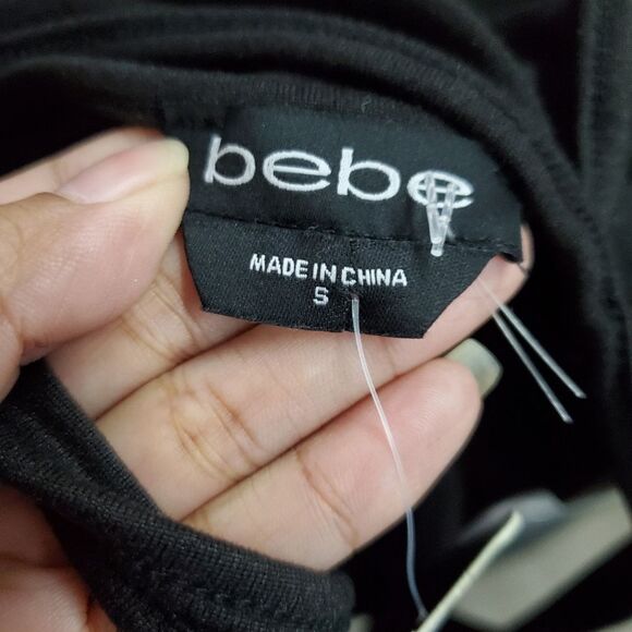 Bebe Black Sleeveless Dress with Keyhole front,  Bebe Logo on the sides - NWT - Picture 5 of 11